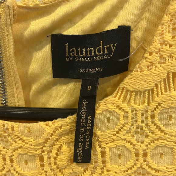 Laundry by Shelli Segal yellow crotchet dress - Picture 2 of 9